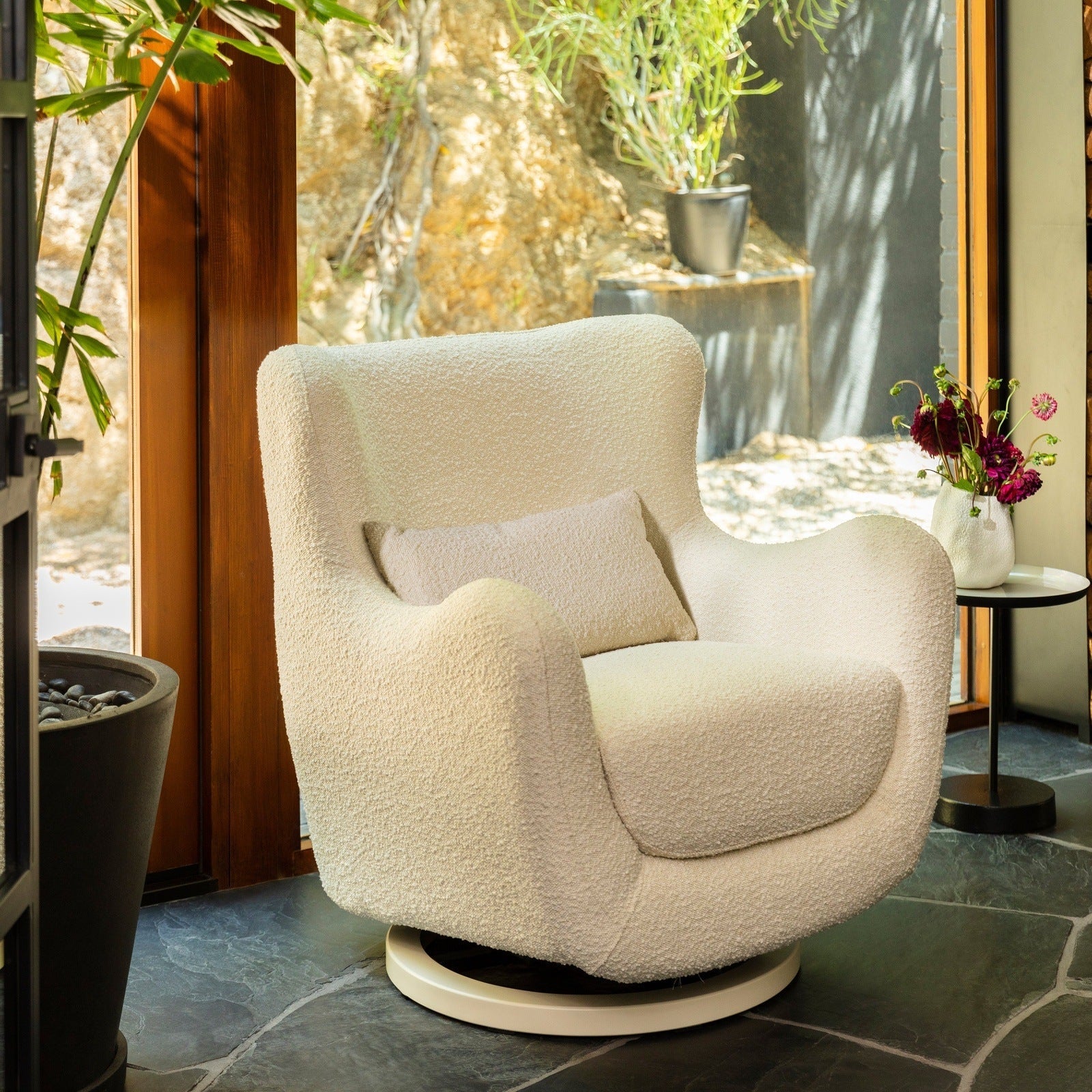 Nursery Works Solstice Swivel Glider in Boucle - Backyard Provider