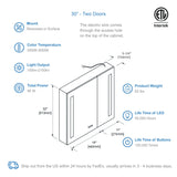 Blossom Pillar – 30 Inches LED Medicine Cabinet - MCL1 3032 - Backyard Provider