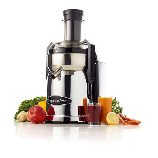 Omega MMC500C Omega Wide Mouth Heavy-Duty Commercial Centrifugal Juicer, Chrome