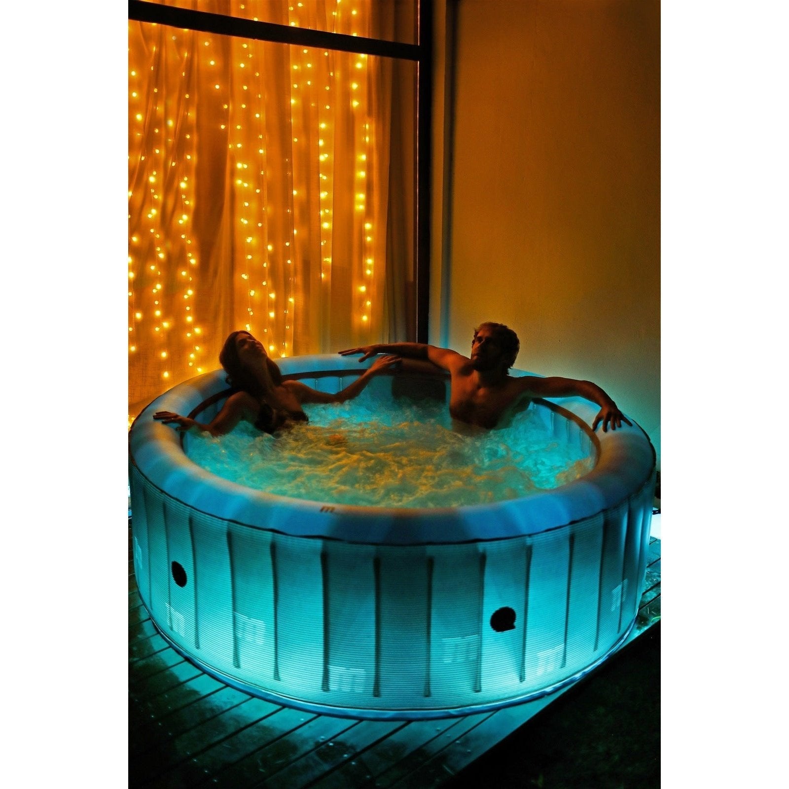 MSPA, STARRY, COMFORT SERIES, Inflatable Hot Tub & Spa, 138 Air Bubble System, LED, One Piece Quick Setup, Round - 6 Persons