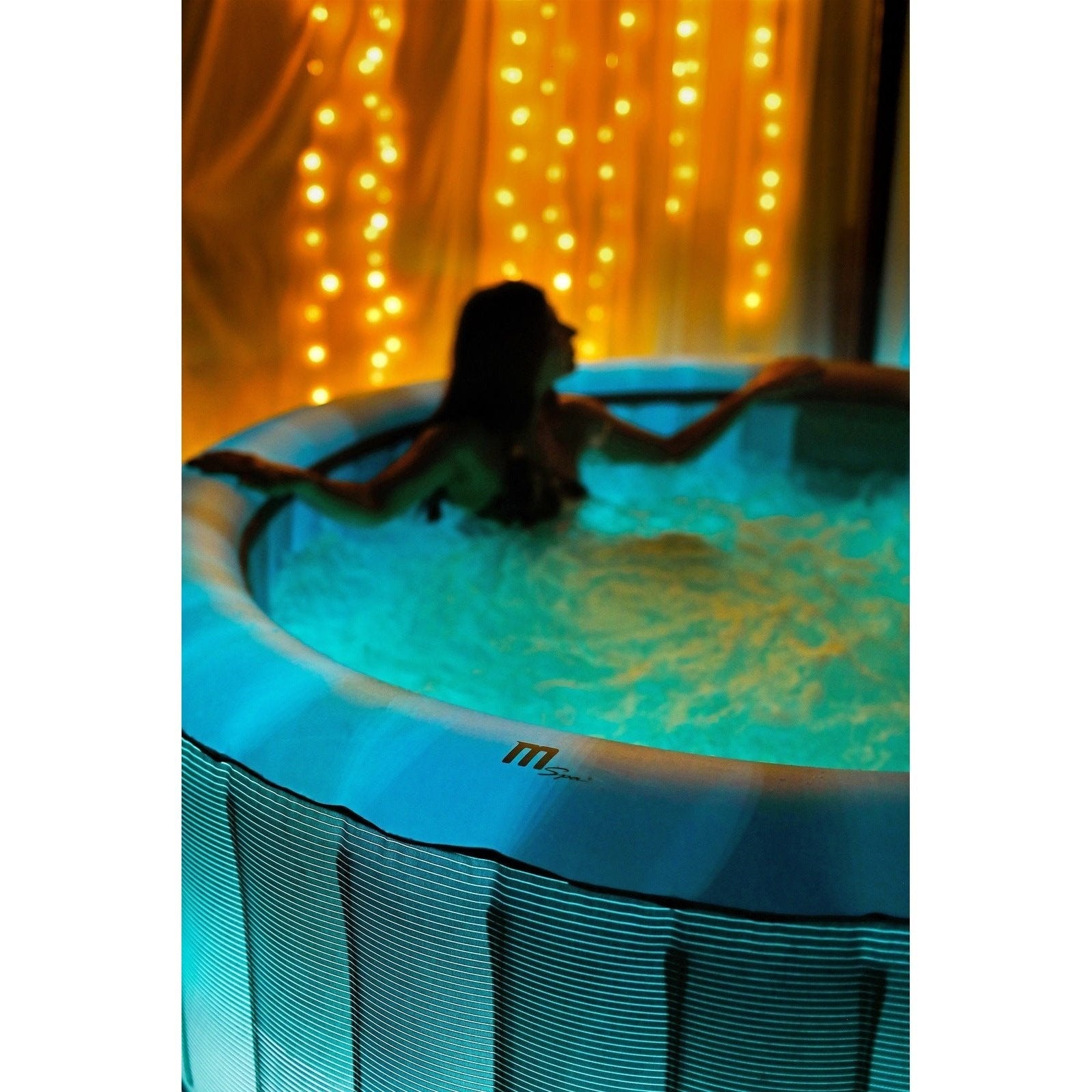 MSPA, STARRY, COMFORT SERIES, Inflatable Hot Tub & Spa, 138 Air Bubble System, LED, One Piece Quick Setup, Round - 6 Persons