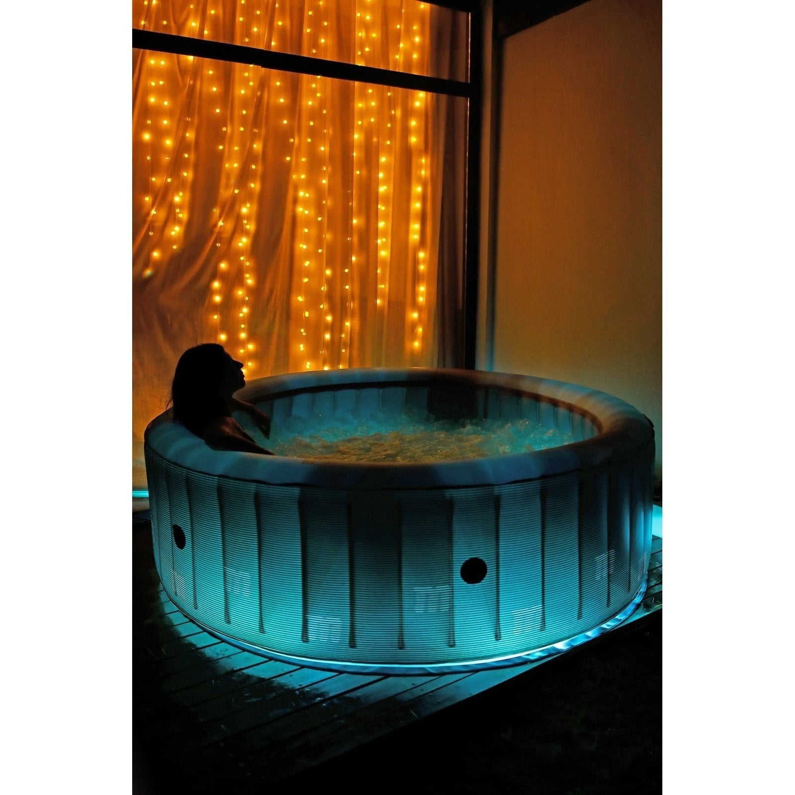 MSPA, STARRY, COMFORT SERIES, Inflatable Hot Tub & Spa, 138 Air Bubble System, LED, One Piece Quick Setup, Round - 6 Persons