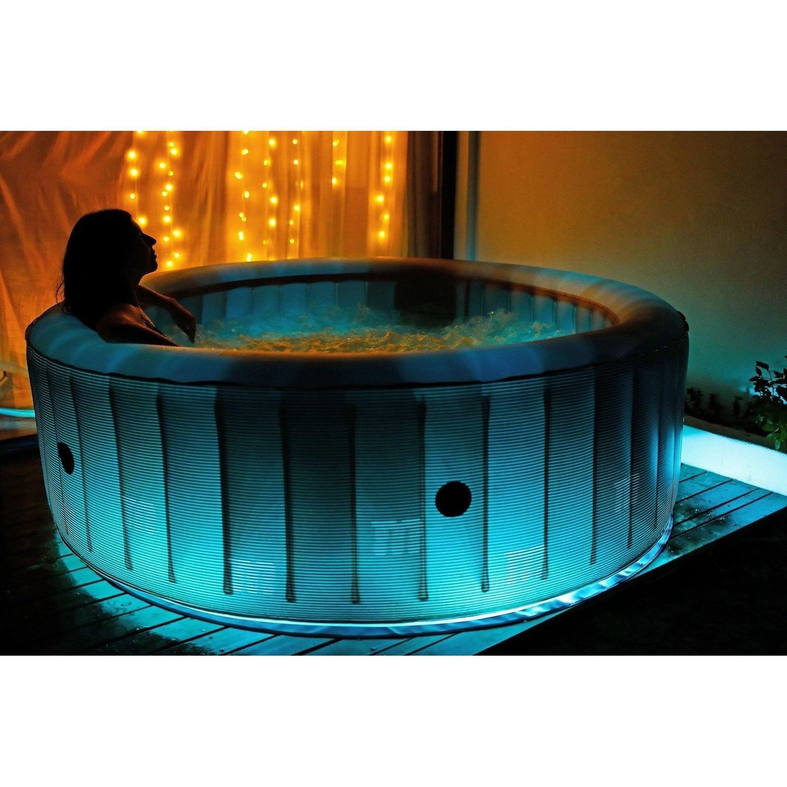 MSPA, STARRY, COMFORT SERIES, Inflatable Hot Tub & Spa, 138 Air Bubble System, LED, One Piece Quick Setup, Round - 6 Persons