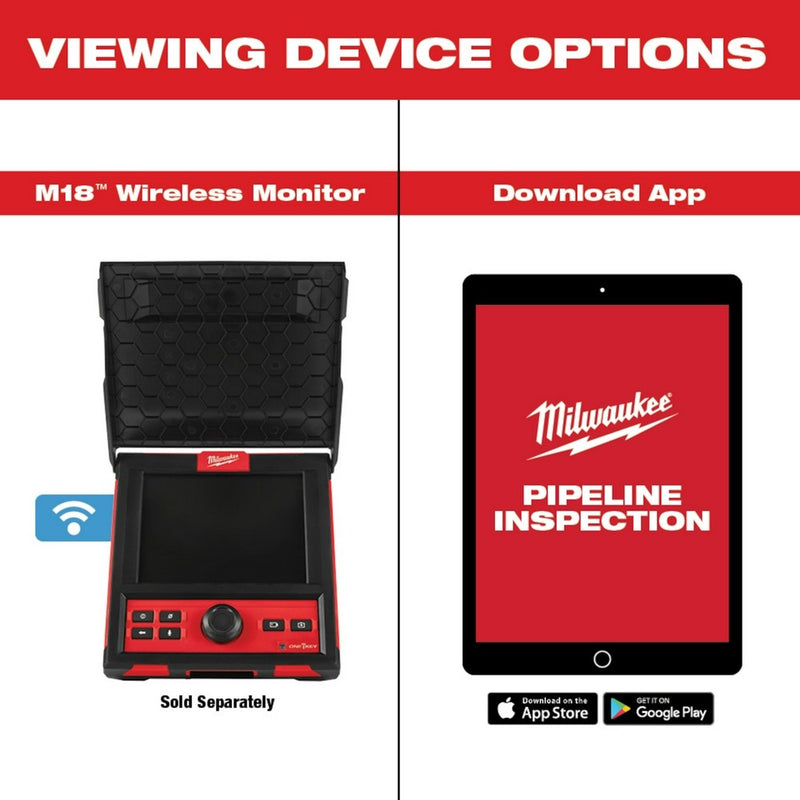 Milwaukee M18 325â€™ Stiff Pipeline Inspection System - 2976-22