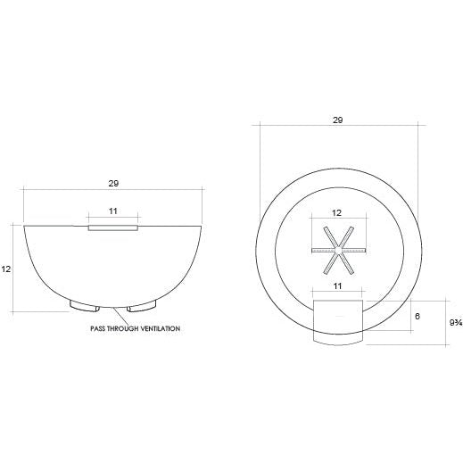 Prism Hardscapes Moderno 2 Fire & Water Bowl 29" with Free Cover -Ph-446-Fw