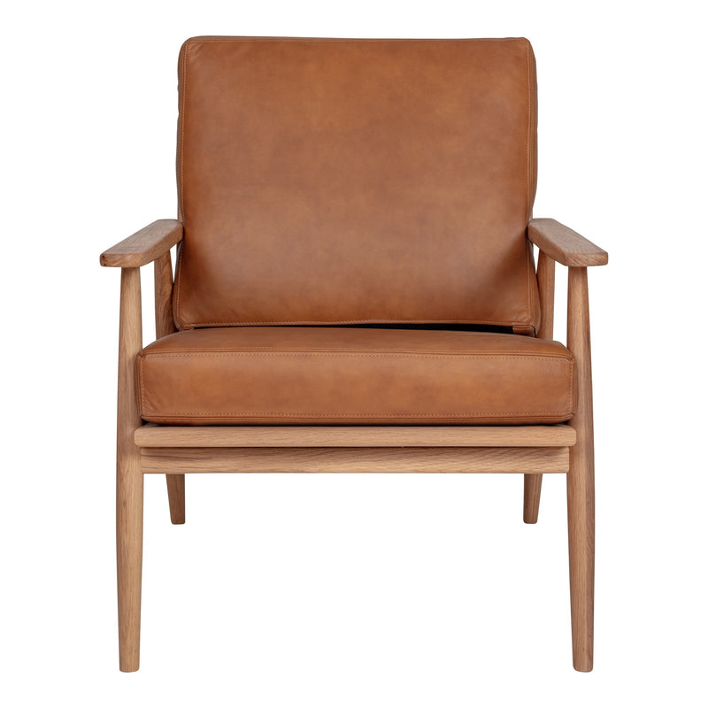 Moe's Home Collection Harper Leather Lounge Chair Tan YC-1017-40