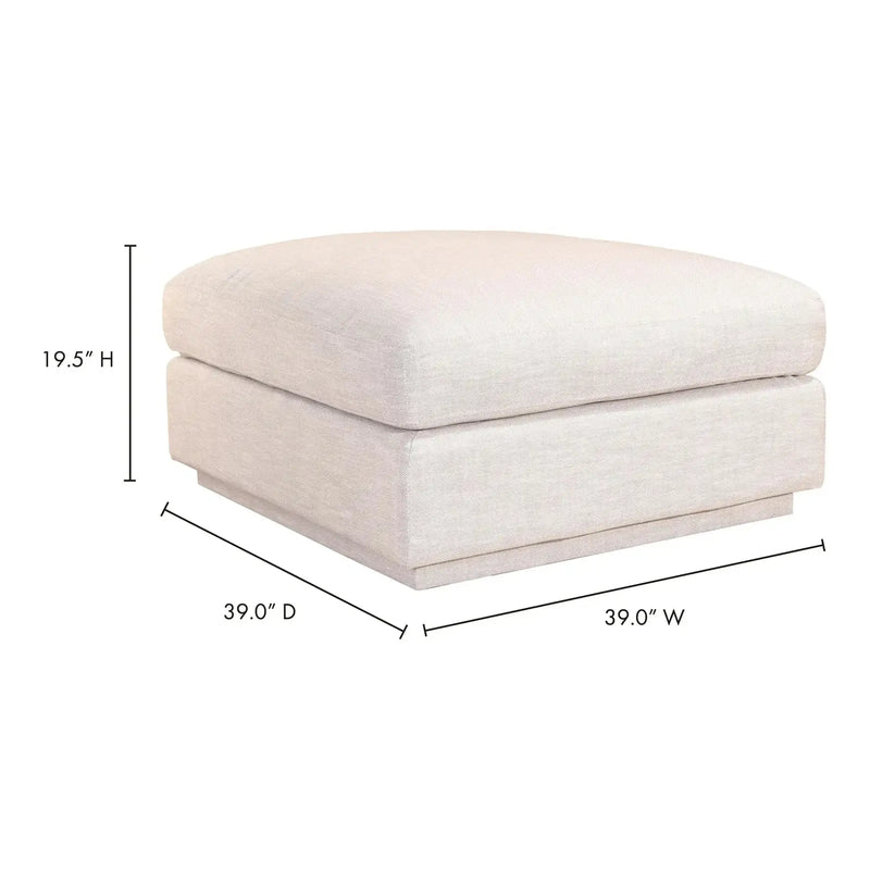 Moe's Home Collection Justin Living Ottoman in Taupe RN-1101-39