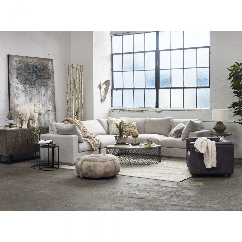 Moe's Home Collection Justin Living Ottoman in Taupe RN-1101-39