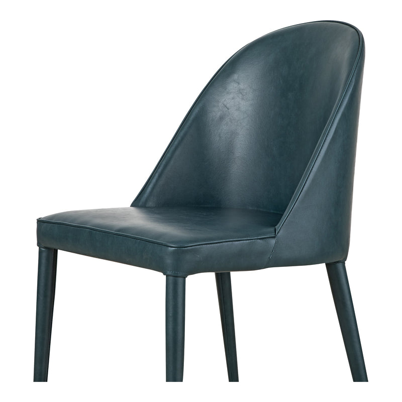 Moe's Home Collection Set of Two Burton Dining Chair Dark Teal Vegan Leather YM-1002-36