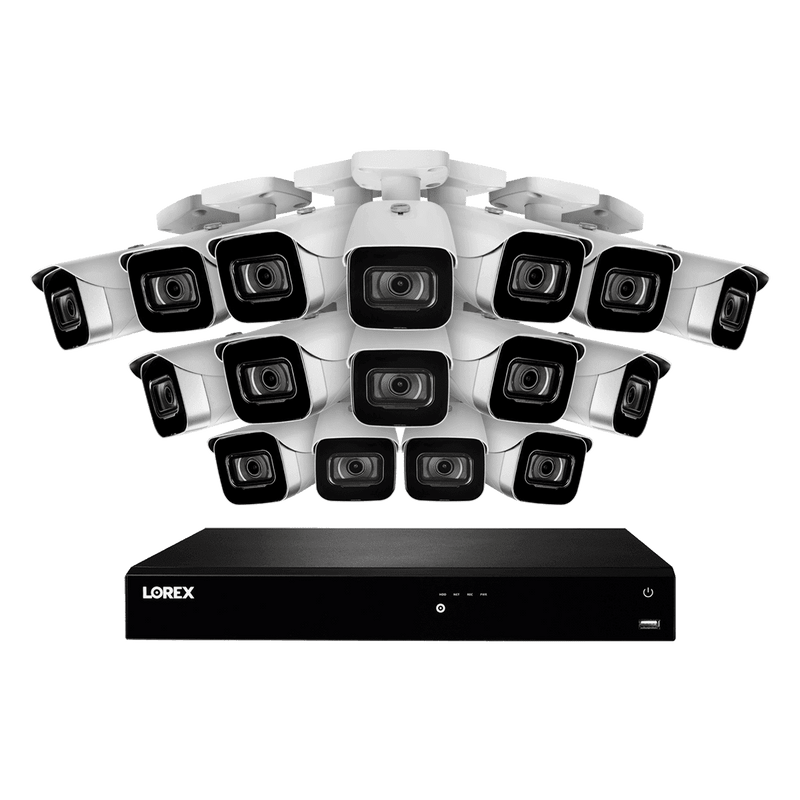 Lorex 16-Channel Fusion NVR System with Sixteen 4K 8MP IP Cameras Security Surveillance System New N4K3-1616WB