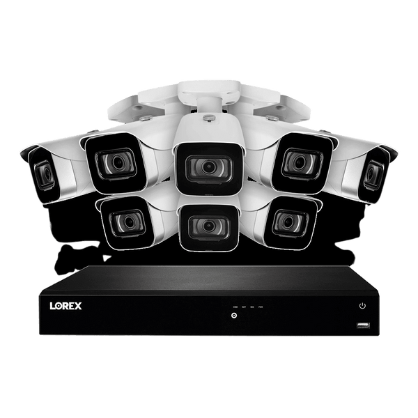 Lorex 16-Channel Fusion NVR System with Eight 4K 8MP IP Cameras Security Surveillance System New N4K3-168WB