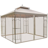 Outsunny 10' x 10' Steel Outdoor Patio Gazebo Canopy - 84C-028BN