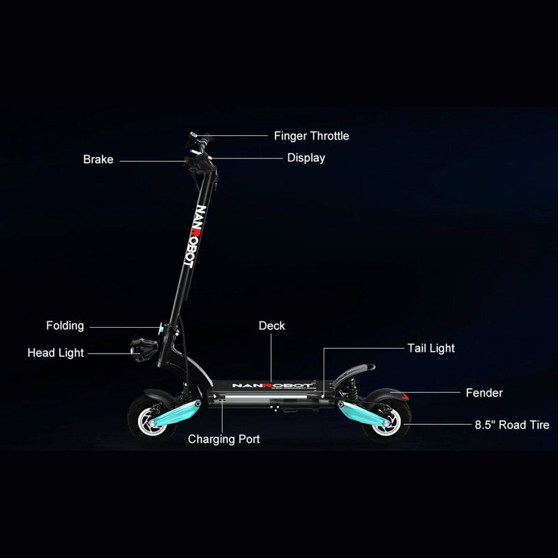 Performer Nanrobot Lightning 3.0 800Wx2 48V 8.5" Road Tires Folding Electric Scooter