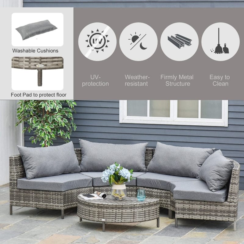 Outsunny 5 Piece Outdoor Patio Furniture Set - 860-081V01GY