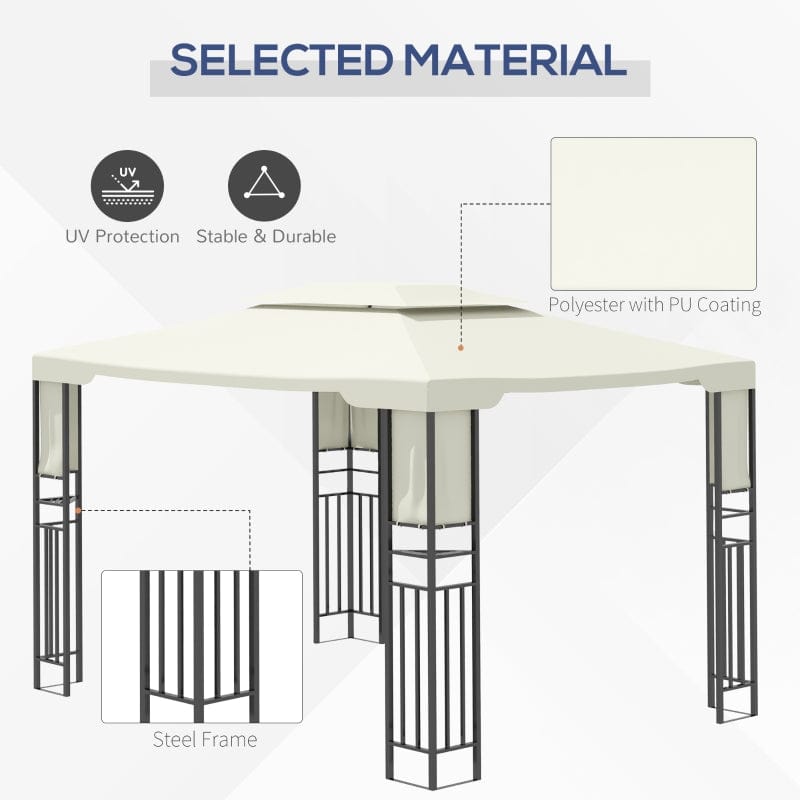 Outsunny 13' x 10' Patio Gazebo Canopy Outdoor Shelter - 84C-323CW