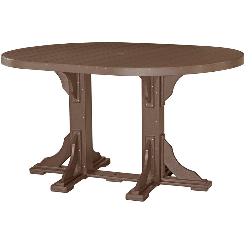 LuxCraft 4' x 6' Oval Table - Bar Height - P46OT-BHCHB