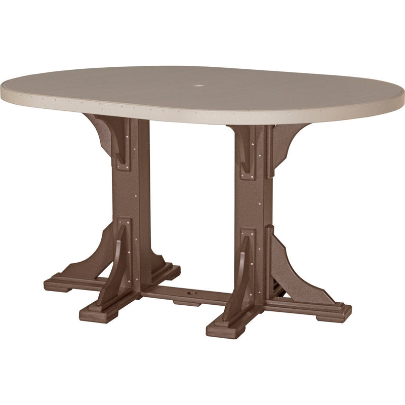 LuxCraft 4' x 6' Oval Table - Bar Height - P46OT-BHCHB