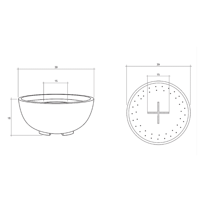 Prism Hardscapes 39" Moderno 1 Fire Bowl with Free Cover - Ph-400-4ng