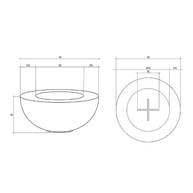 Prism Hardscapes 36 Inch Moderno 5 Fire Bowl Free Cover - Ph-426-4ng