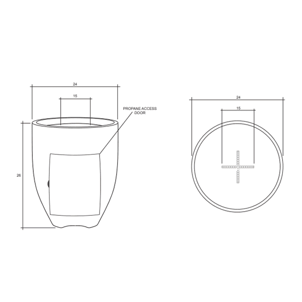 Prism Hardscapes 26" Pentola 3 Fire Pedestal with Tank Access - PH-403-4LP