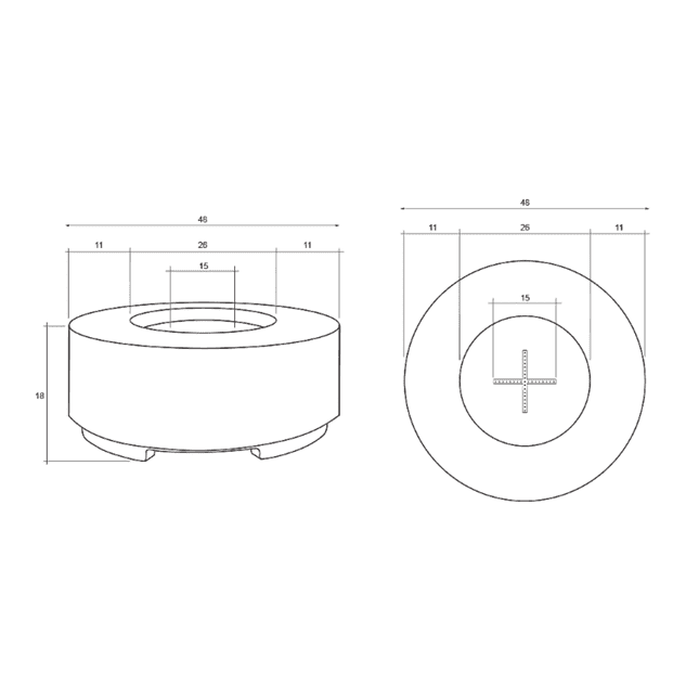 Prism Hardscapes Rotondo Fire Bowl with Free Cover - Ph-418-4ng_783f