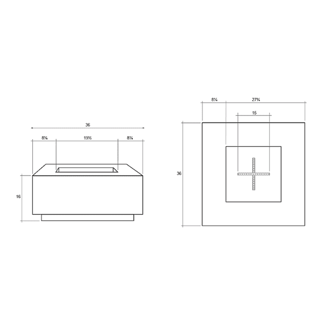 Prism Hardscapes 36" X 36" Tavola 2 Fire Table with Free Cover - Ph-406-4ng