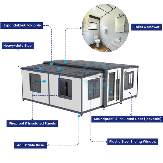 Modern Office Mobile Expandable Prefab House 13ft x 20ft PM000125