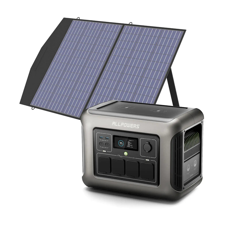 ALLPOWER Solar Generator Kit 1800W R1500 + SP027 100W Solar Panel