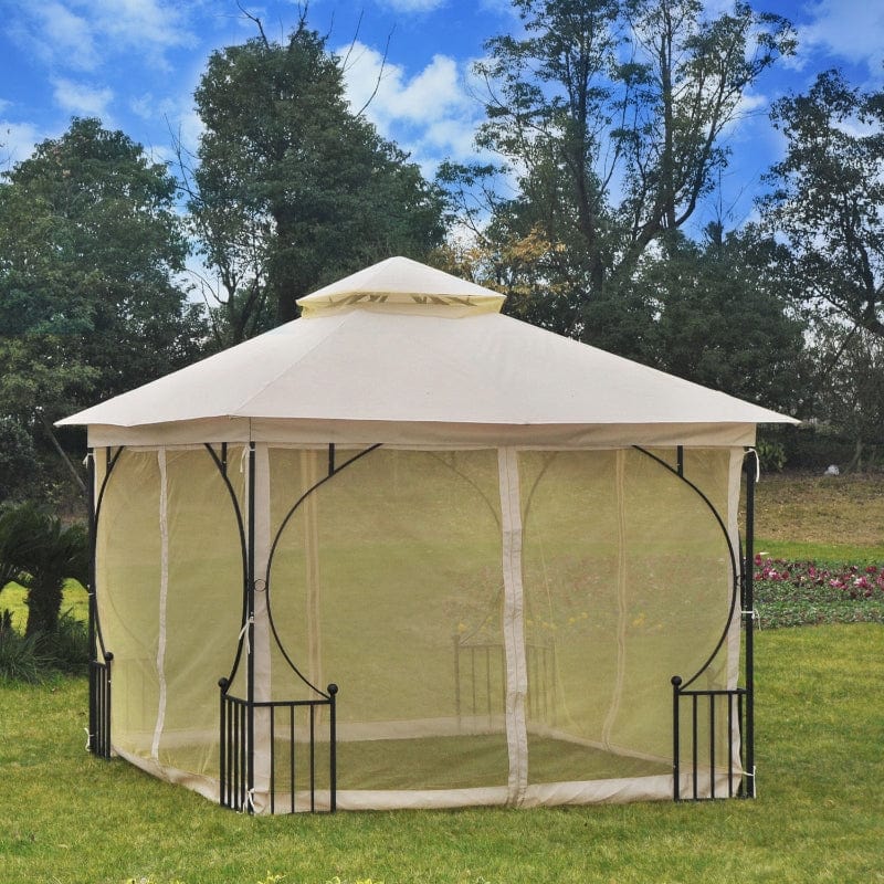 Outsunny 10' x 10' Steel Outdoor Garden Patio Gazebo Canopy - 84C-005