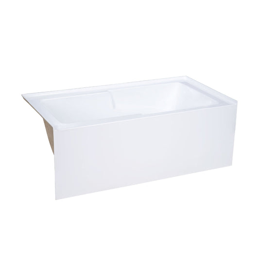 Swiss Madison Voltaire 60" X 30" Left-Hand Drain Alcove Integrated Armrest Bathtub with Apron - SM-AB541 - Backyard Provider