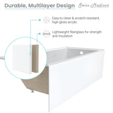 Swiss Madison Ivy 60" X 30" Left-Hand Drain Alcove Bathtub with Apron - SM-AB545 - Backyard Provider