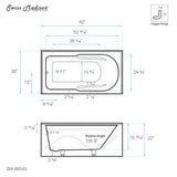 Swiss Madison Ivy 60" X 30" Left-Hand Drain Alcove Bathtub with Apron - SM-AB545 - Backyard Provider