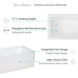 Swiss Madison Voltaire 48" X 32" Left-Hand Drain Alcove Bathtub with Apron - SM-AB552 - Backyard Provider