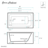 Swiss Madison Voltaire 48" X 32" Left-Hand Drain Alcove Bathtub with Apron - SM-AB552 - Backyard Provider