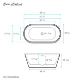 Swiss Madison Claire 60" Freestanding Bathtub Matte Black and Matte White - SM-FB590MBMW - Backyard Provider