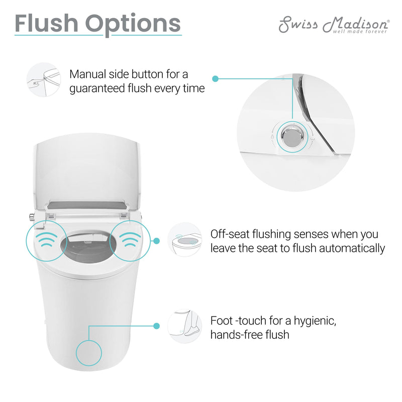 ﻿﻿﻿Swiss Madison Avancer Intelligent Tankless Elongated Toilet and Bidet, Touchless Vortex™ Dual-Flush 1.1/1.6 gpf - SM-ST060 - Backyard Provider