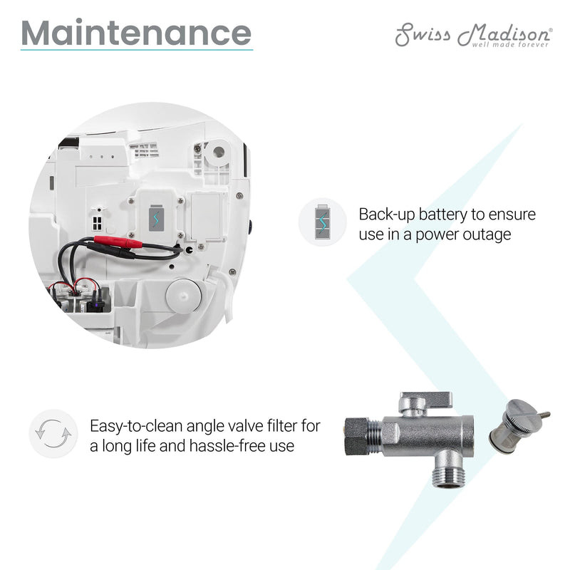 ﻿﻿﻿Swiss Madison Avancer Intelligent Tankless Elongated Toilet and Bidet, Touchless Vortex™ Dual-Flush 1.1/1.6 gpf - SM-ST060 - Backyard Provider