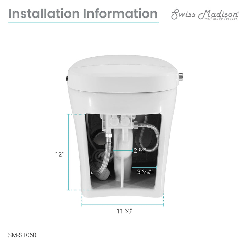 ﻿﻿﻿Swiss Madison Avancer Intelligent Tankless Elongated Toilet and Bidet, Touchless Vortex™ Dual-Flush 1.1/1.6 gpf - SM-ST060 - Backyard Provider