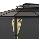 Outsunny 11x15 Hardtop Gazebo with Aluminum Frame, Polycarbonate Gazebo Canopy - 84C-268