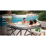 MSPA SOHO, PREMIUM SERIES, Inflatable Hot Tub & Spa, 132 Air Bubble System, One Piece Quick Setup, Square - 6 Persons