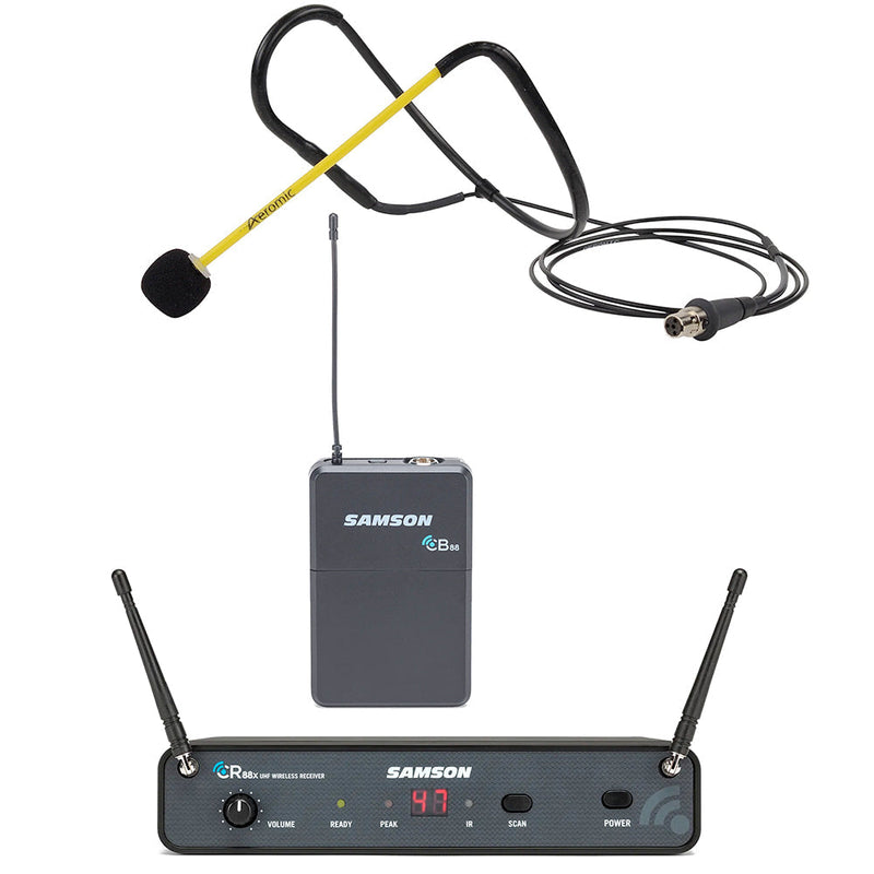 Samson Concert 88 Wireless Microphone System with Aeromic or Cyclemic Fitness Headset Microphone - CONCERT88-AEROMIC