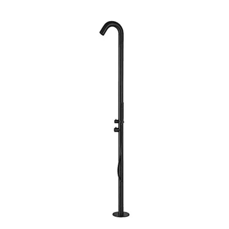 Heatgene Black Stainless Steel Freestanding Outdoor Shower with Handheld Shower for Outside/Swimming Pools - Backyard Provider