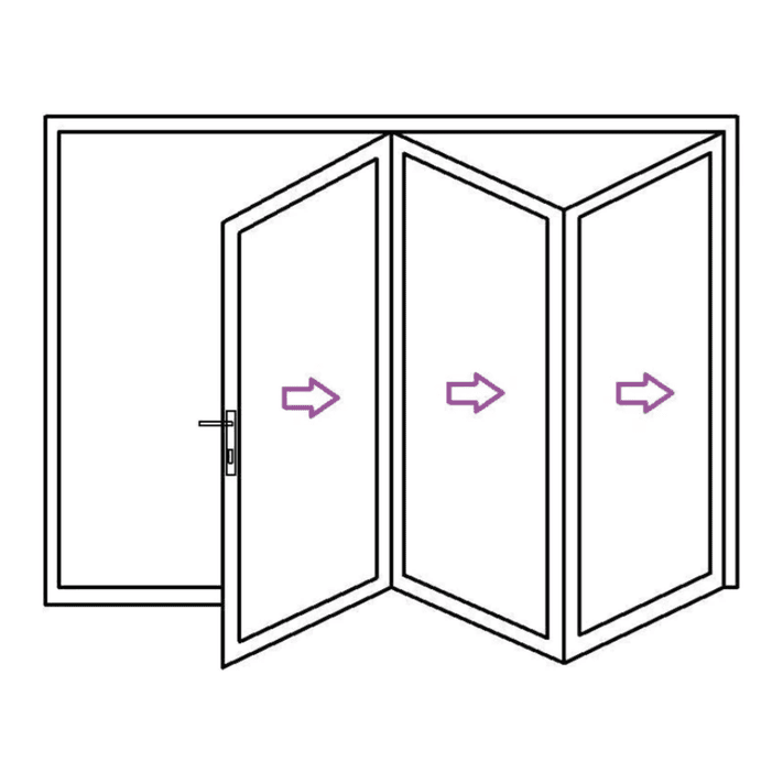 Teza 90 series 108" x 80" Bifold Door