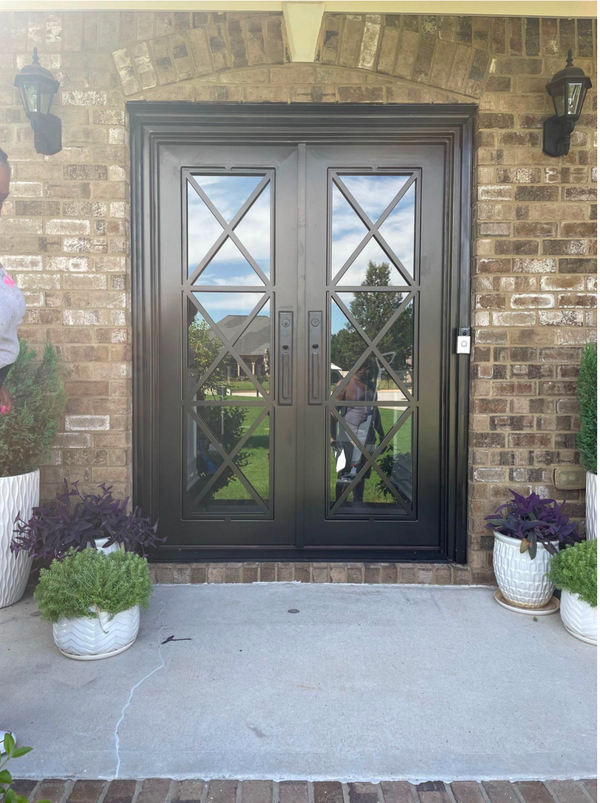 Premier Iron Doors USA Made Custom Iron Entry Door Eskridge Design