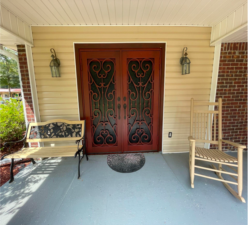 Premier Iron Doors USA Made Custom Iron Entry Door Palladian Design