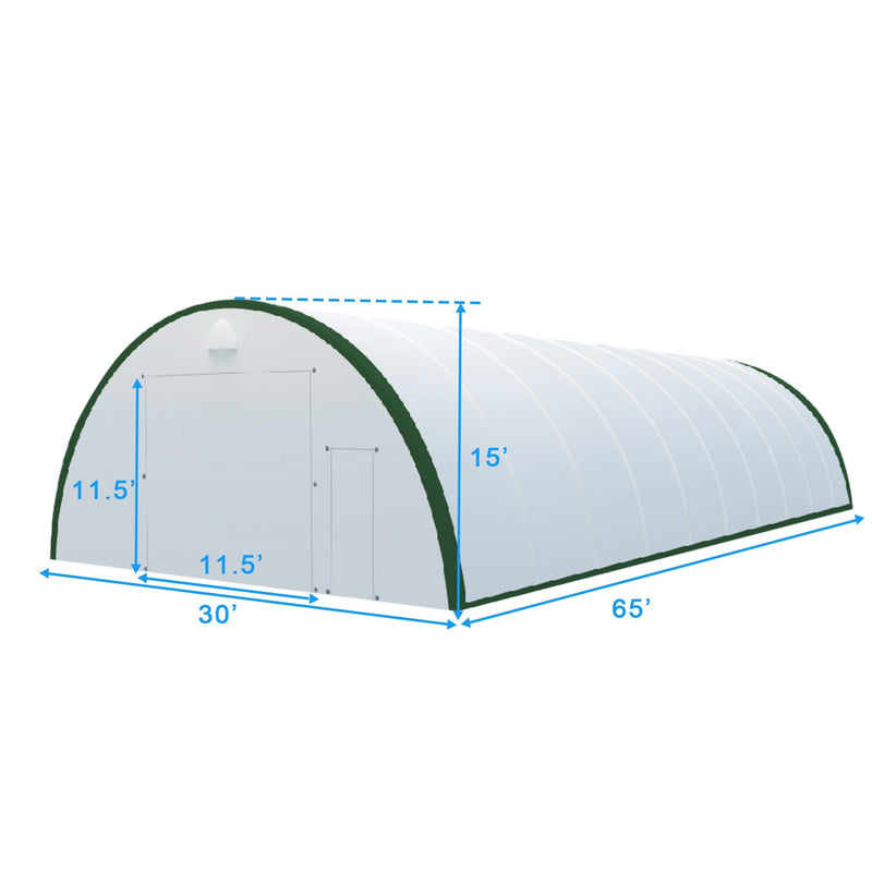 Gold Mountain Single Truss Arch Storage Shelter W30'xL65'xH15' SS000154