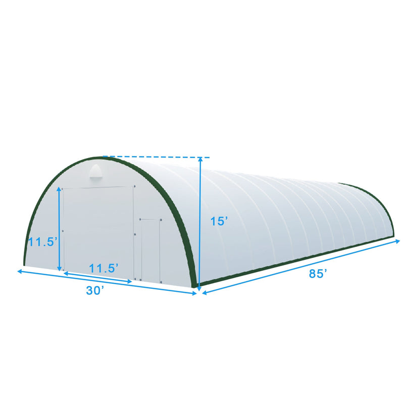 Gold Mountain Single Truss Arch Storage Shelter W30'xL85'xH15' SS000155SS000155