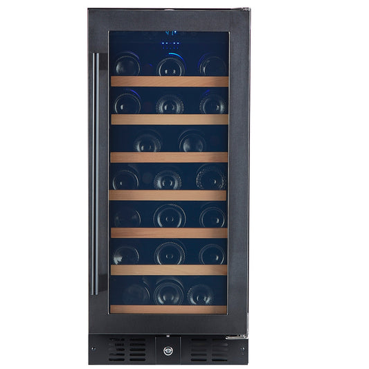 34 Bottle Black Stainless Under Counter Wine Cooler - Backyard Provider