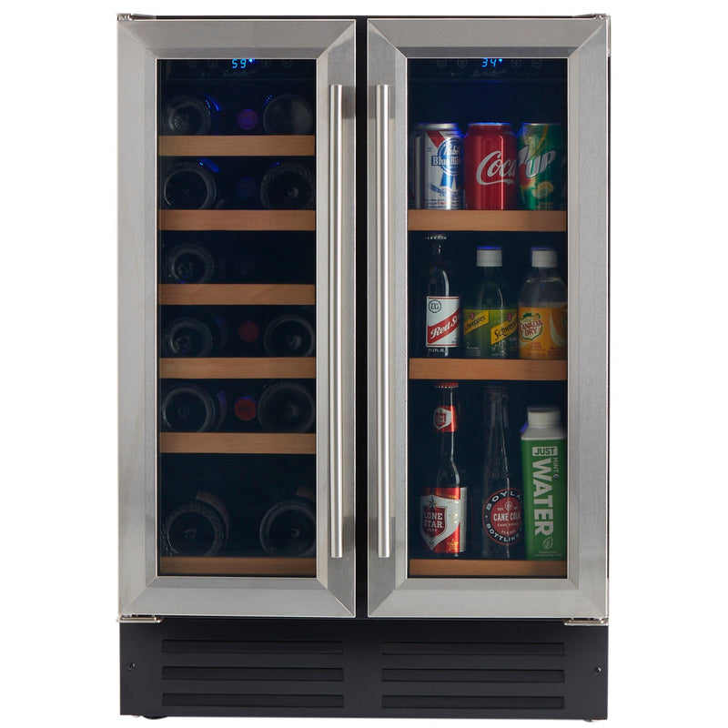 Dual Zone Stainless Steel Under Counter Wine and Beverage Cooler - Backyard Provider