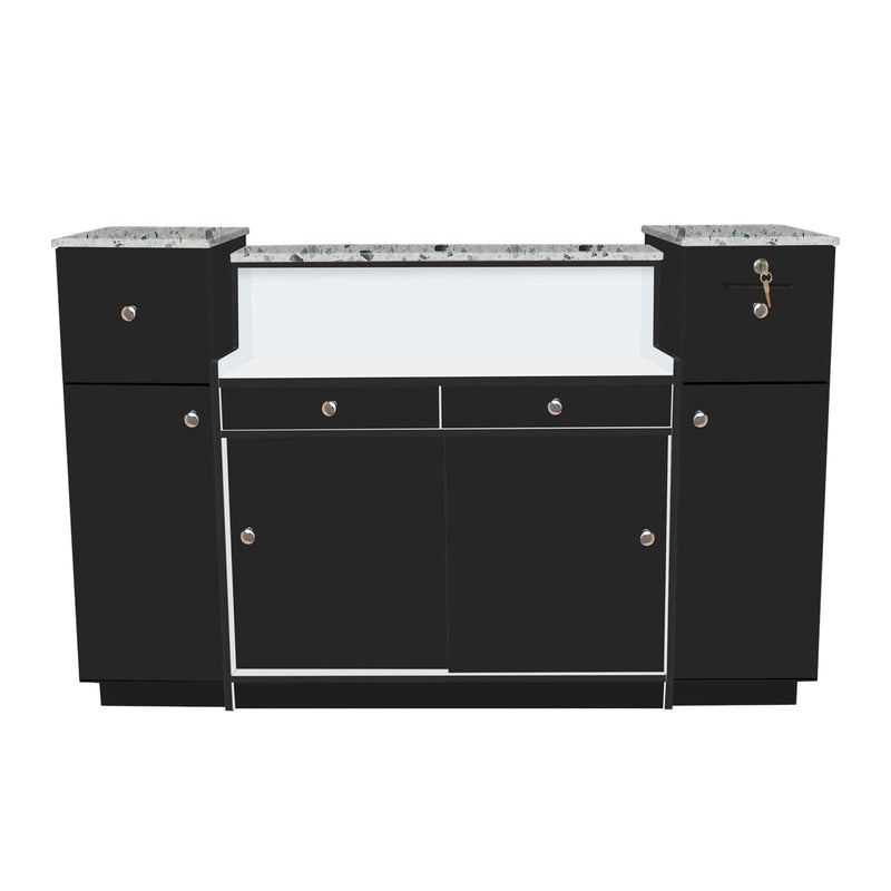 Mayakoba Sonoma Reception Desk with Glass Display - JAT-NRTBL-332-KIT